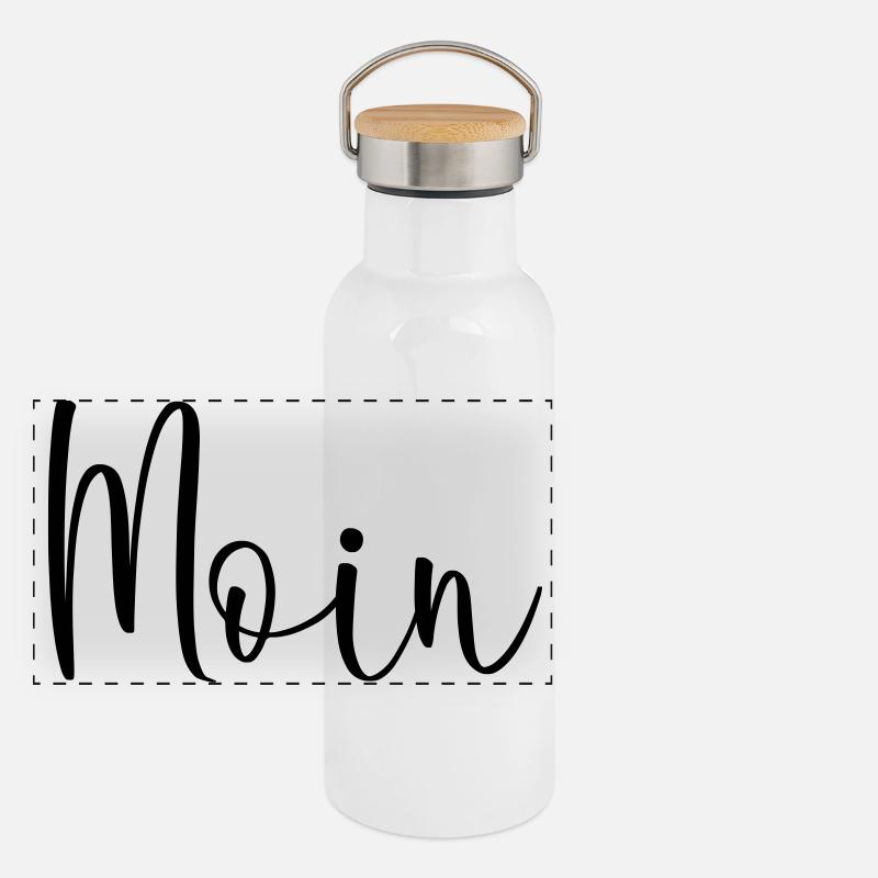 Moin sagen Panorama Thermosflasche mit Bambusdeckel