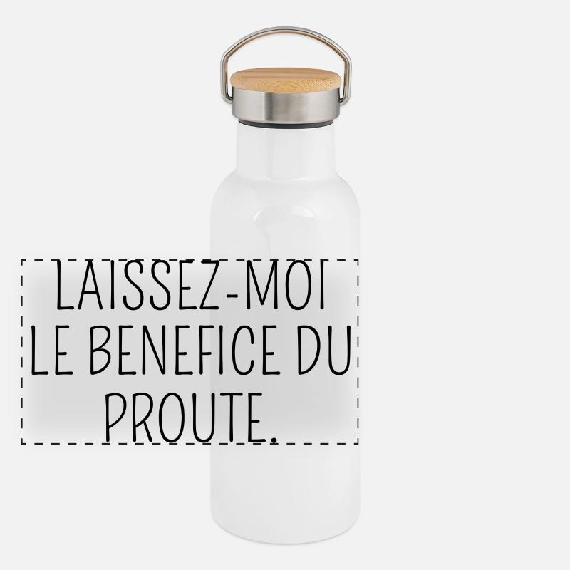 Laissez-moi le Bénéfice du Proute Gourde isotherme avec bouchon en bambou