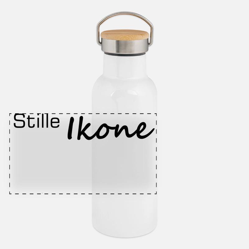 Silent Icon Handlettered Lettering Panoramic Thermal Bottle with Bamboo Lid