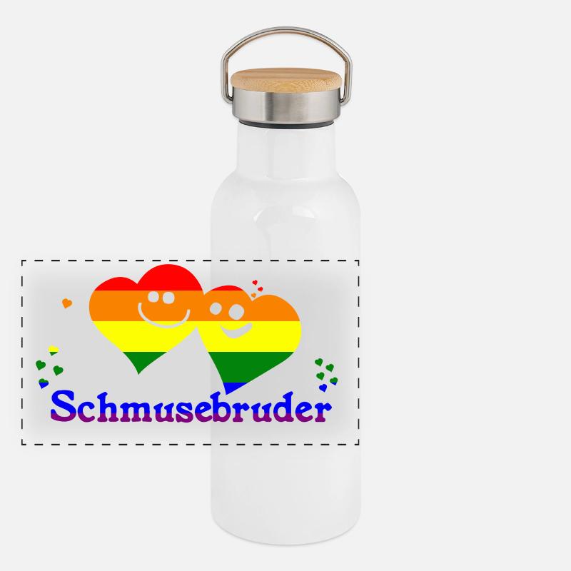 Schmusebruder Panorama Thermosflasche mit Bambusdeckel