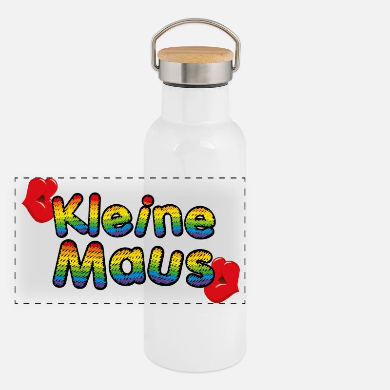 Maus Panorama Thermosflasche mit Bambusdeckel