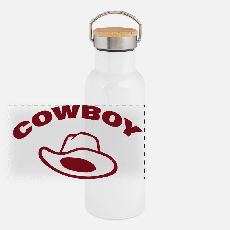 COW-BOY Gourde isotherme avec bouchon en bambou