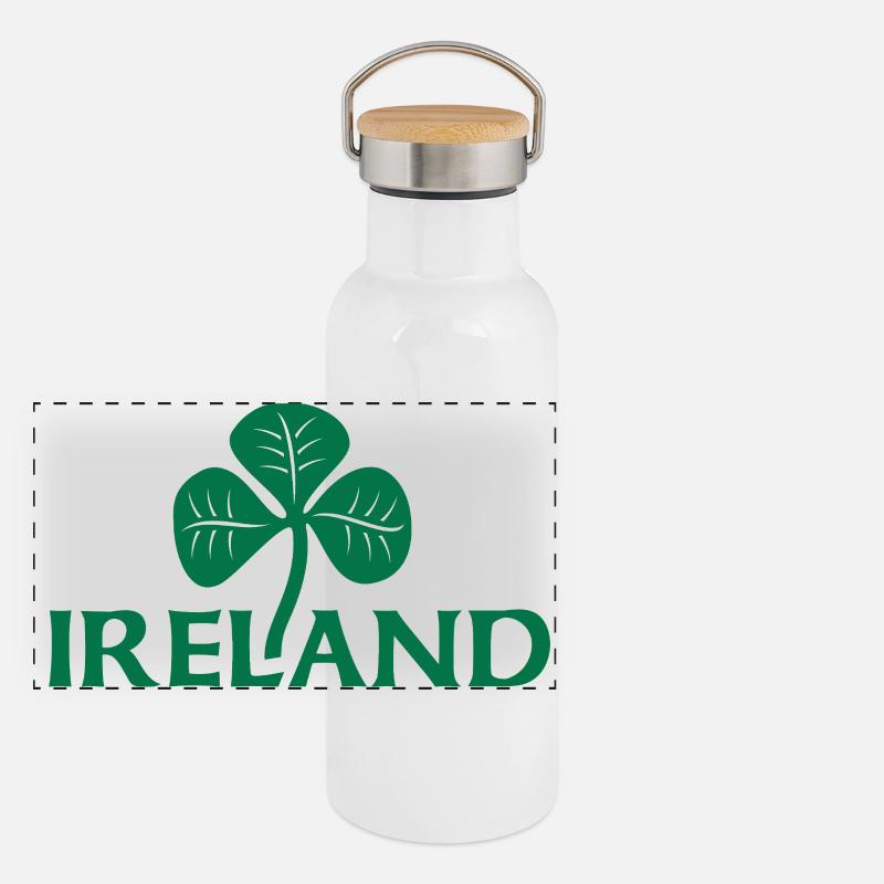L’Irlande et le trèfle Gourde isotherme avec bouchon en bambou