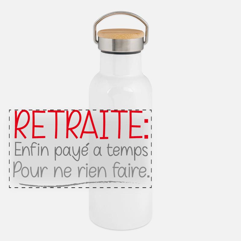 Humorous Retreat Pattern Design Panoramic Thermal Bottle with Bamboo Lid