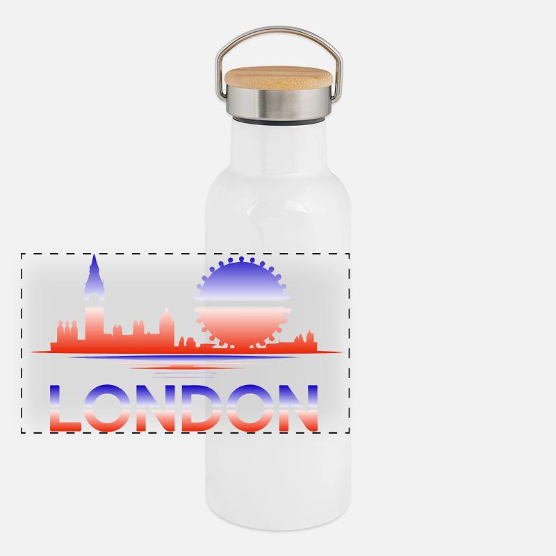 Pente de la ligne d’horizon de Londres Gourde isotherme avec bouchon en bambou