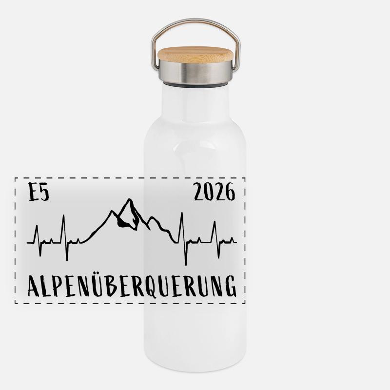 Traversée des Alpes E5 2026 Gourde isotherme avec bouchon en bambou