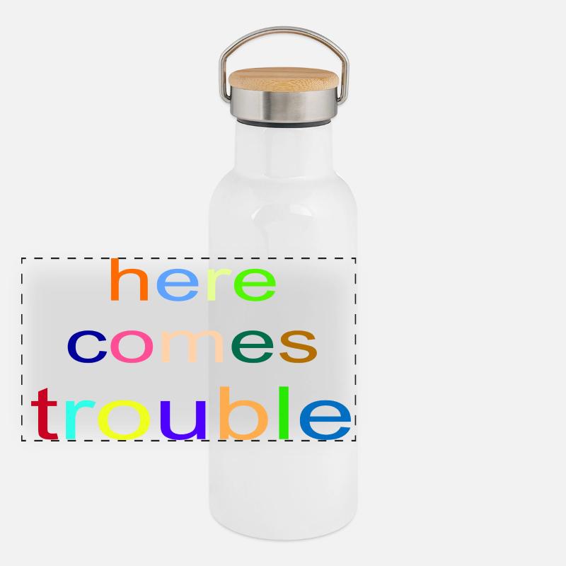 here_comes_trouble Panorama Thermosflasche mit Bambusdeckel