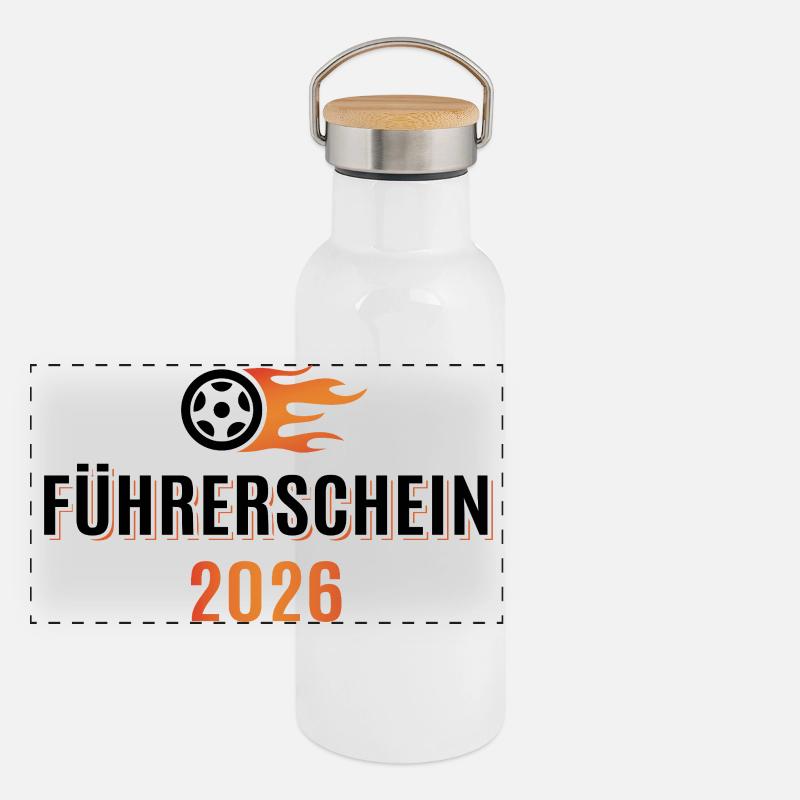 Driver's license passed 2026 - Driver's license Panoramic Thermal Bottle with Bamboo Lid
