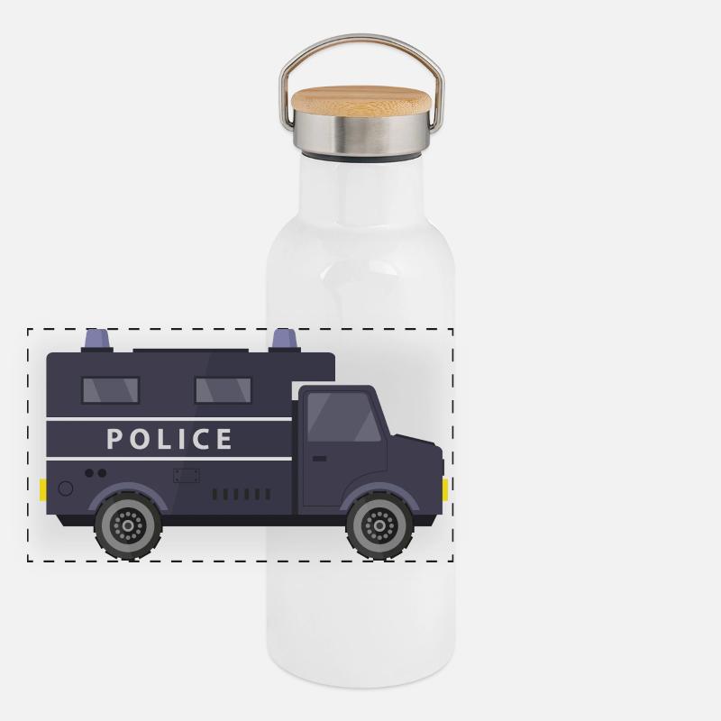 Fourgon de police Gourde isotherme avec bouchon en bambou
