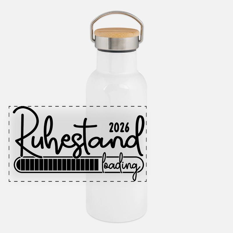 Ruhestand 2026 Loading Rente 2026 Panorama Thermosflasche mit Bambusdeckel