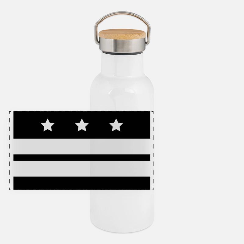Drapeau de Washington Gourde isotherme avec bouchon en bambou