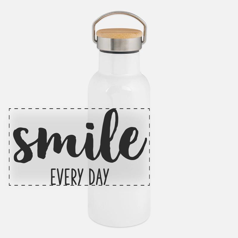 sourire tous les jours Gourde isotherme avec bouchon en bambou