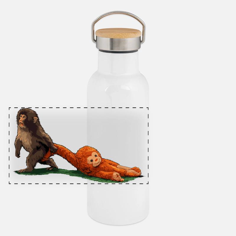 Frappe le singe Gourde isotherme avec bouchon en bambou