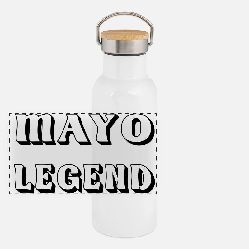 Mayo Legend – Conception du comté de Mayo - Gourde isotherme avec bouchon en bambou - blanc