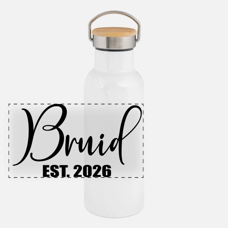 Mariée du minimalisme 2026 Gourde isotherme avec bouchon en bambou