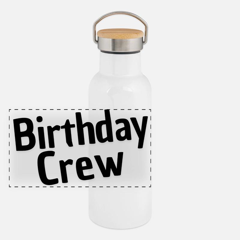Birthday Crew Panorama Thermosflasche mit Bambusdeckel