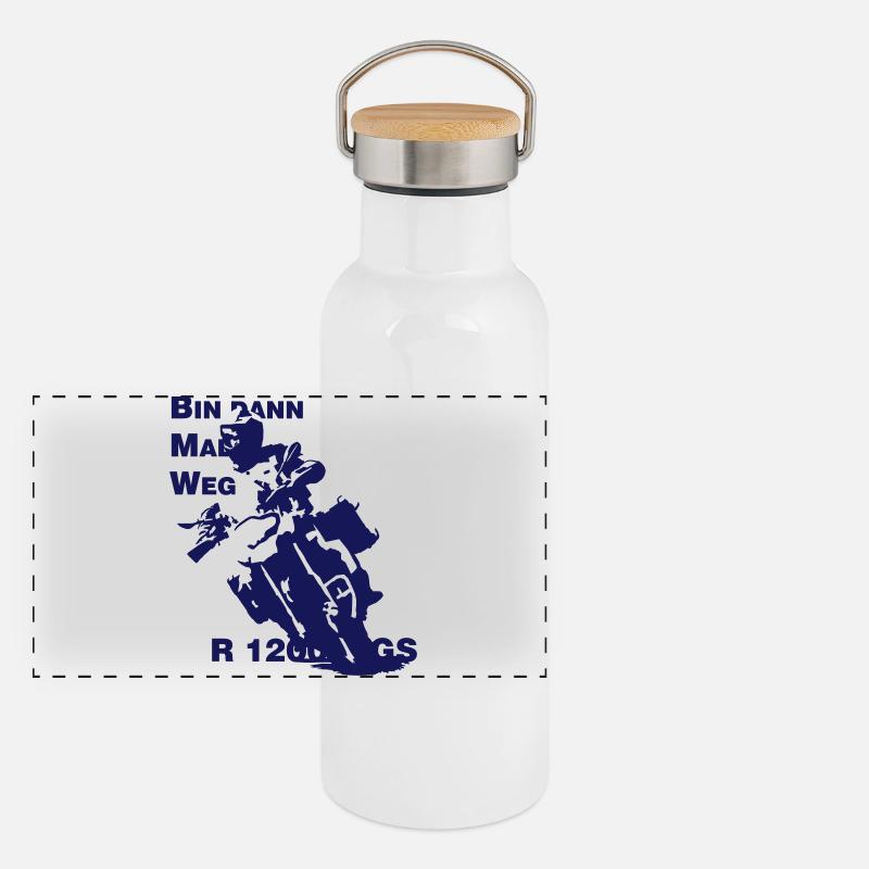 Bin dann Mal Weg Panorama Thermosflasche mit Bambusdeckel