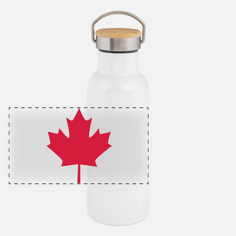 Quitte le Canada Gourde isotherme avec bouchon en bambou