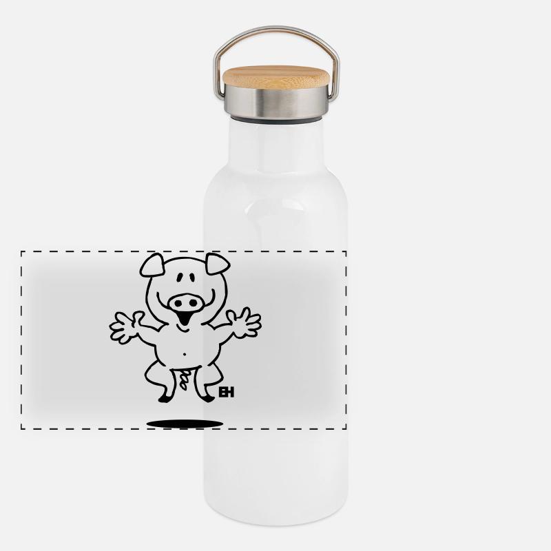 Gourde isotherme avec bouchon en bambou