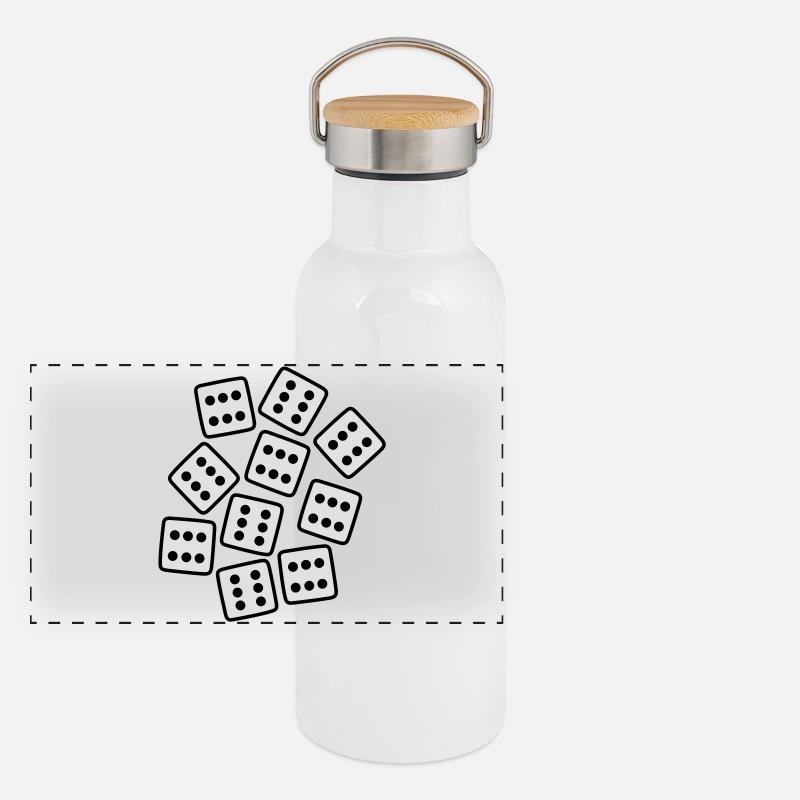 Dice - 60 years Birthday Panoramic Thermal Bottle with Bamboo Lid