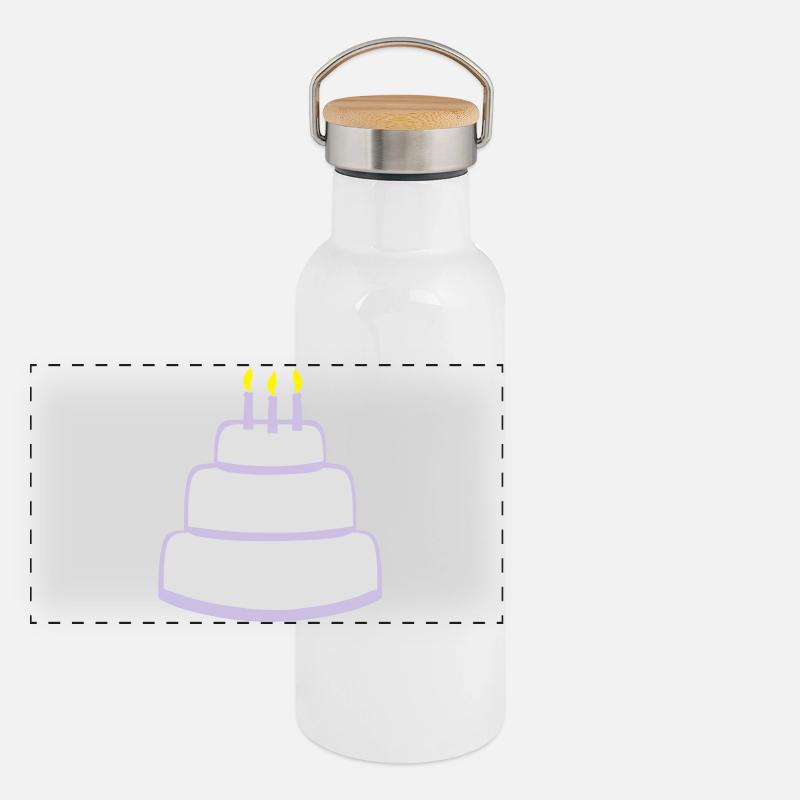 Birthday cake Gourde isotherme avec bouchon en bambou