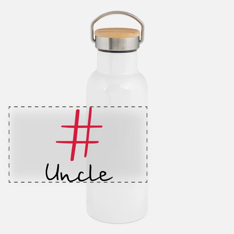 #Uncle Hashtag Social Media I Gift Idea Uncle Panoramic Thermal Bottle with Bamboo Lid