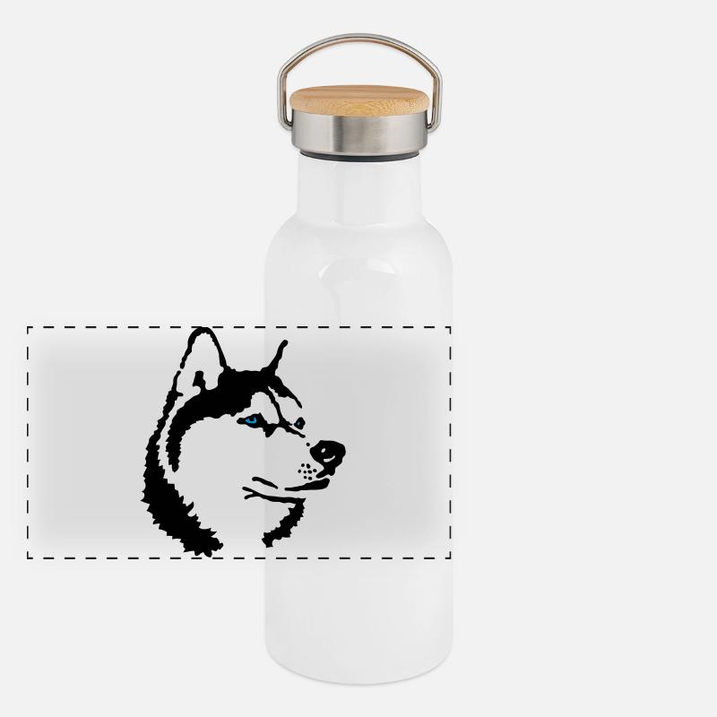 Husky Panorama Thermosflasche mit Bambusdeckel