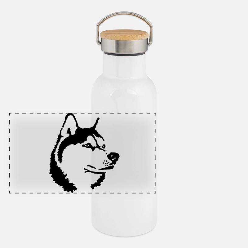 Husky Gourde isotherme avec bouchon en bambou