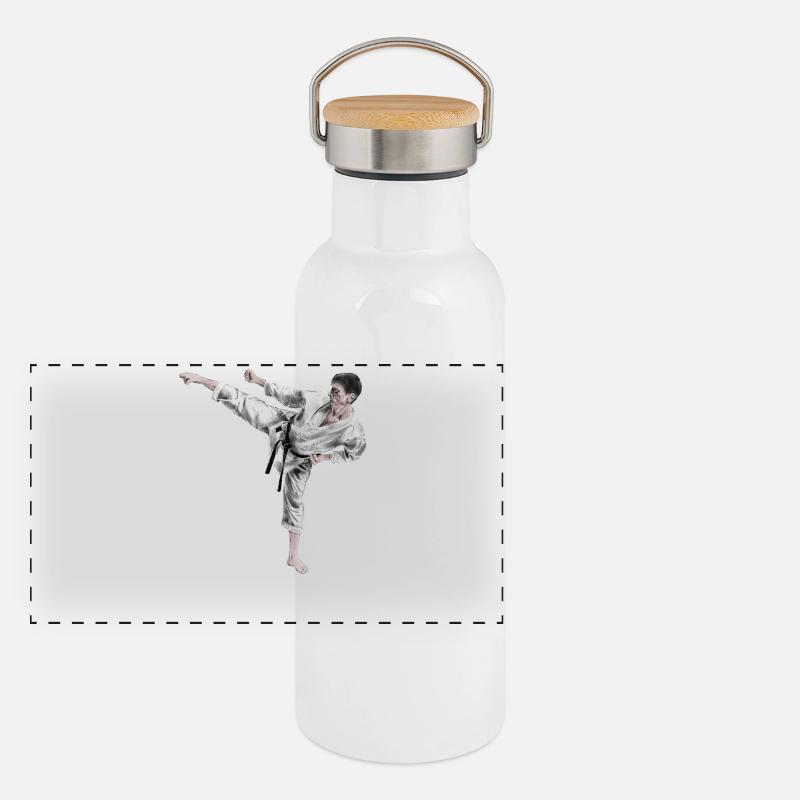 karate Gourde isotherme avec bouchon en bambou