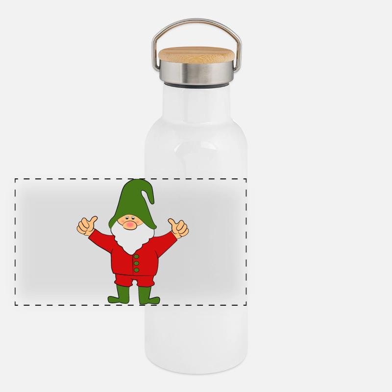 Gnome dwarfs Panoramic Thermal Bottle with Bamboo Lid
