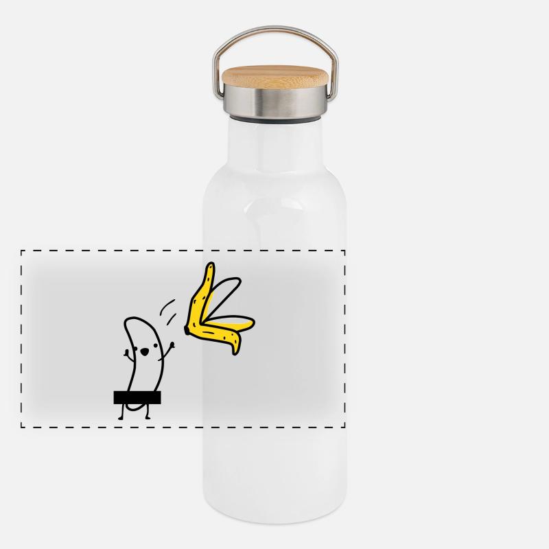 Panorama Thermosflasche mit Bambusdeckel