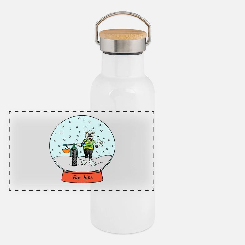 Schneeball Panorama Thermosflasche mit Bambusdeckel