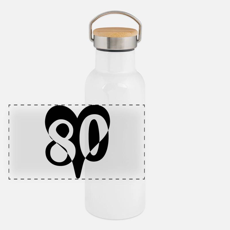 80e anniversaire Gourde isotherme avec bouchon en bambou