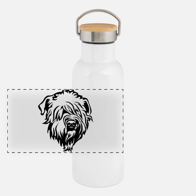 Wheaten Terrier Head Panoramic Thermal Bottle with Bamboo Lid