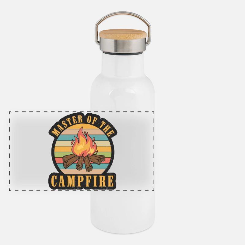 Maître du feu de camp Gourde isotherme avec bouchon en bambou