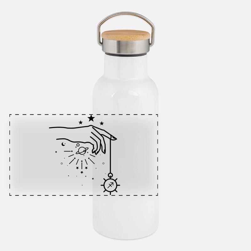 Panorama Thermosflasche mit Bambusdeckel