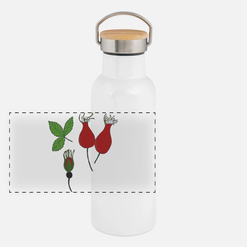 hagebutte Panorama Thermosflasche mit Bambusdeckel