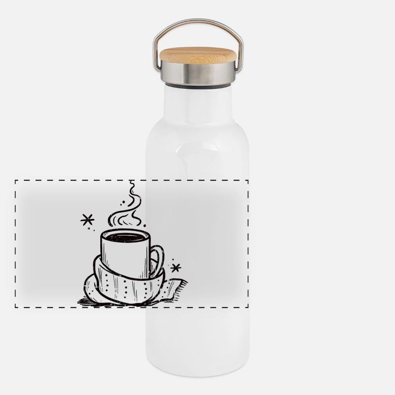 Tasse douillette avec vapeur et écharpe Gourde isotherme avec bouchon en bambou