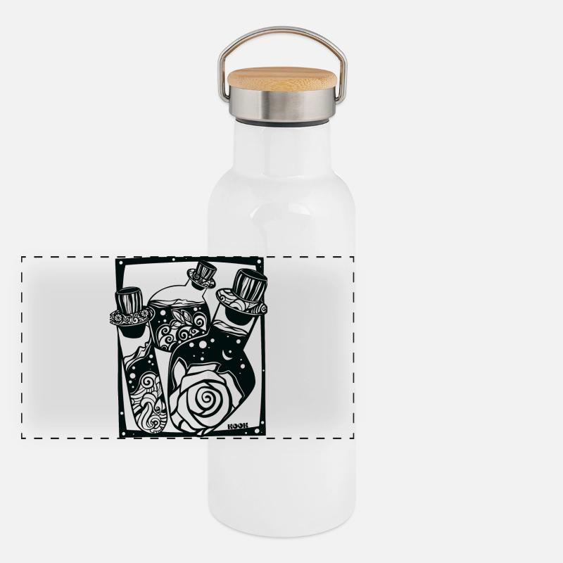 Floral magic potion bottle. Panoramic Thermal Bottle with Bamboo Lid