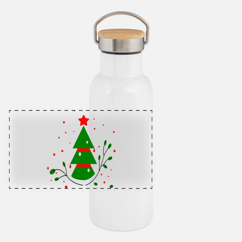 Noël, Arbre De Noël Gourde isotherme avec bouchon en bambou