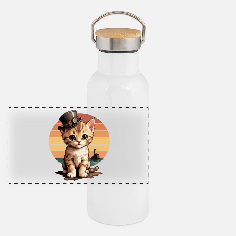 Panorama Thermosflasche mit Bambusdeckel