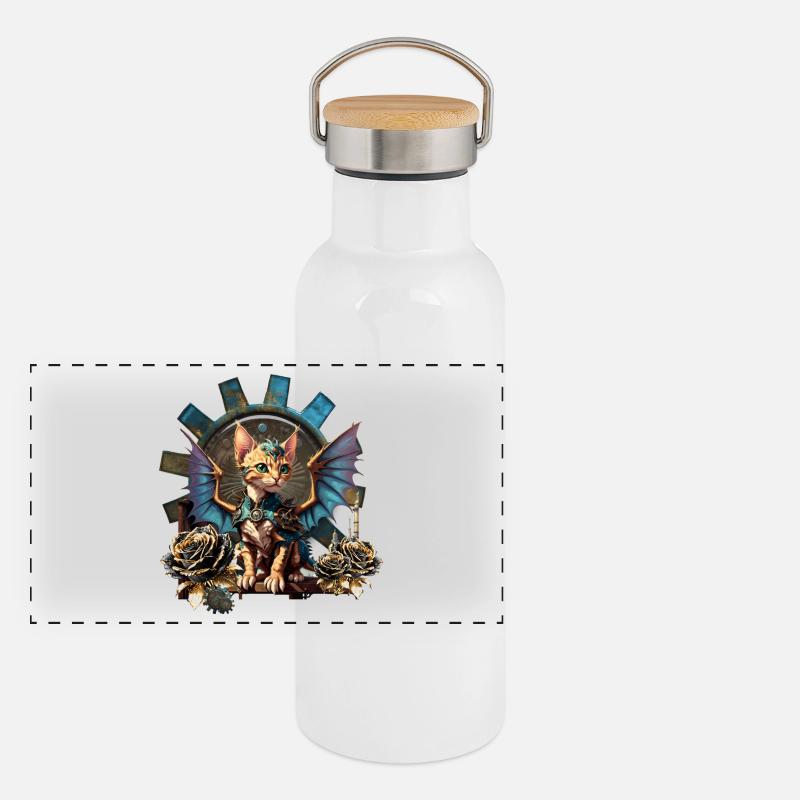 Panorama Thermosflasche mit Bambusdeckel