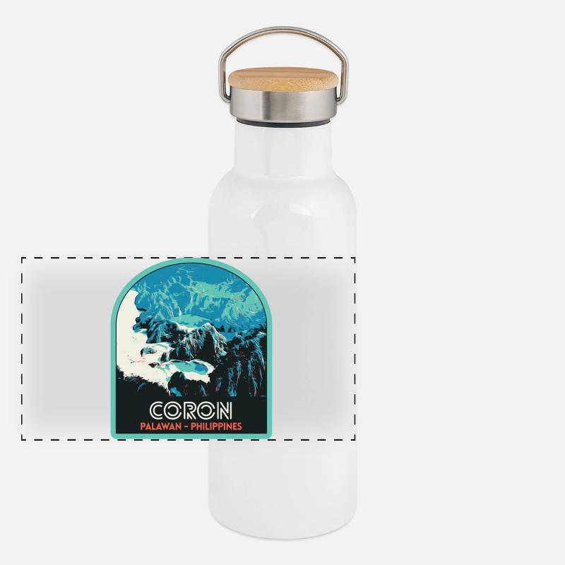 Paradis tropical : Côte de Coron, Palawan Gourde isotherme avec bouchon en bambou
