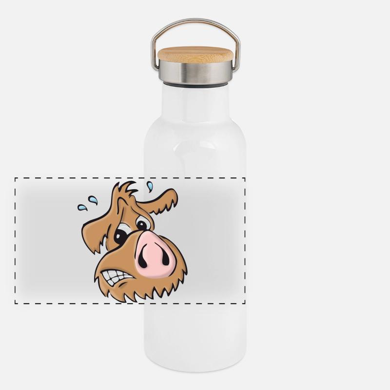 Chien cochon - oups Gourde isotherme avec bouchon en bambou