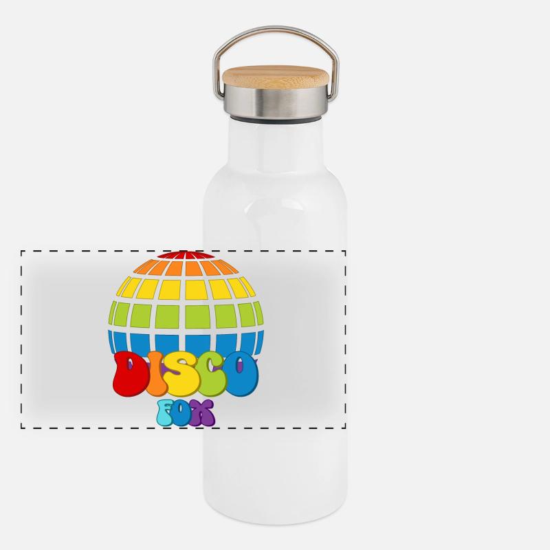 Disco Fox Discokugel Groovy Discothek Discofox Panorama Thermosflasche mit Bambusdeckel