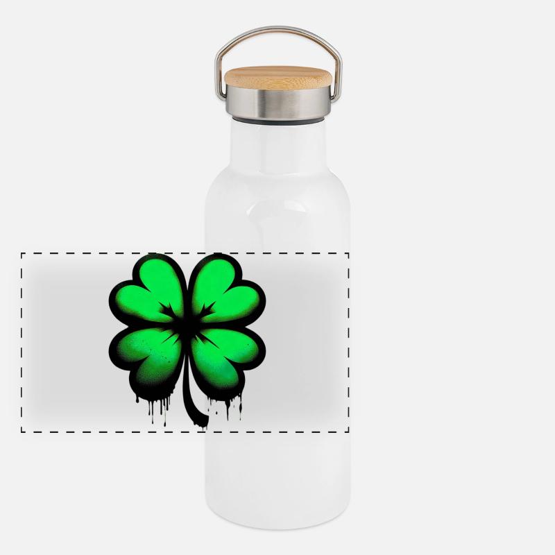 Four-leaf clover Panoramic Thermal Bottle with Bamboo Lid