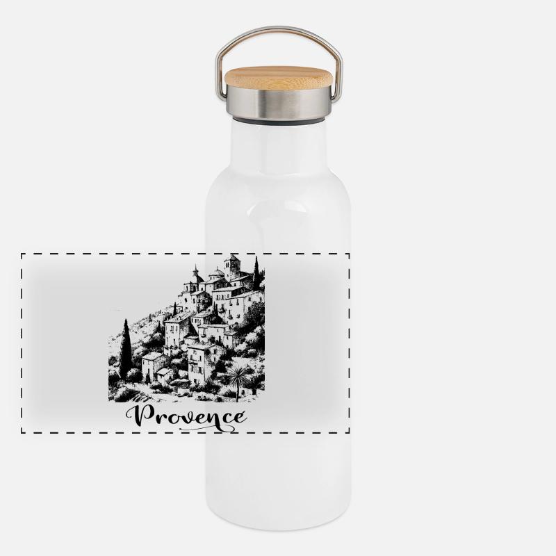 Panorama Thermosflasche mit Bambusdeckel