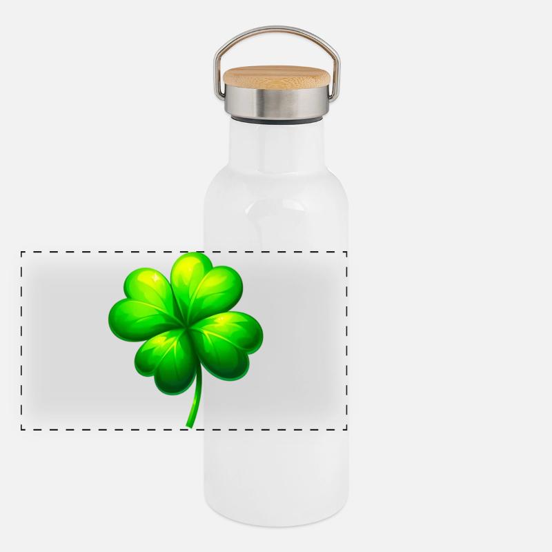Four-leaf clover Panoramic Thermal Bottle with Bamboo Lid