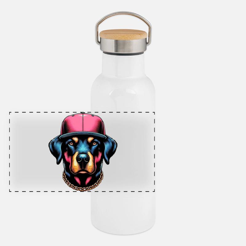 Chien Gourde isotherme avec bouchon en bambou