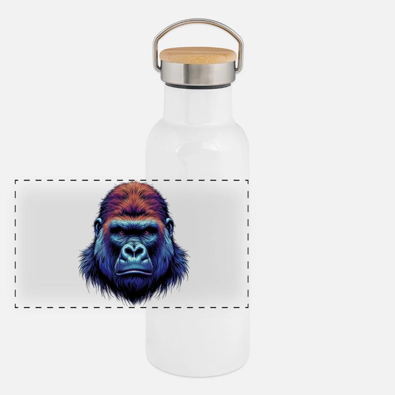 Gorilla Panorama Thermosflasche mit Bambusdeckel